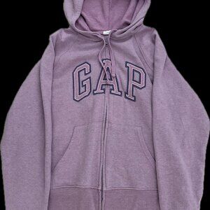 Relaxed Gap Logo Zip Hoodie Light Purple Unisex Size Large
